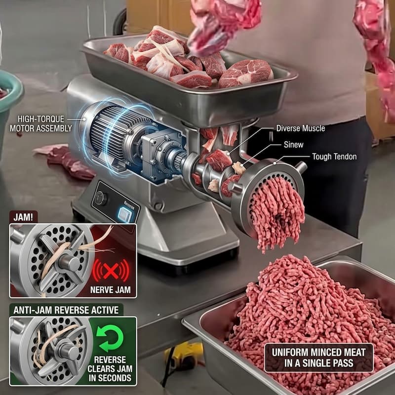 MaxGrind DualCrush™ macina carne, ossa e tendini in una sola passata