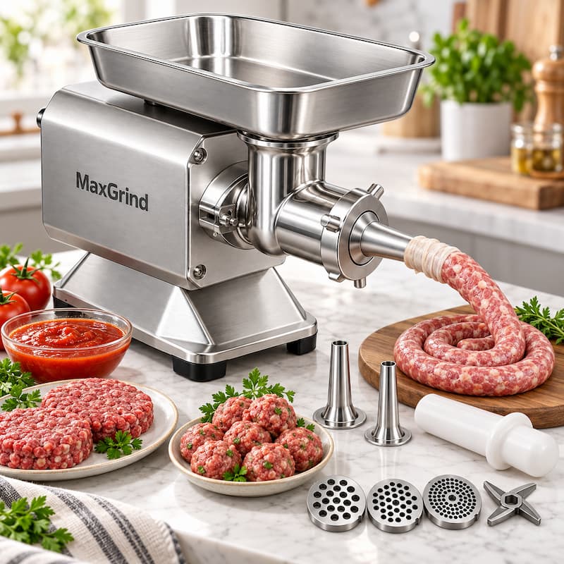 Accessori MaxGrind: dischi, imbuto salsicce, stampini e spintore